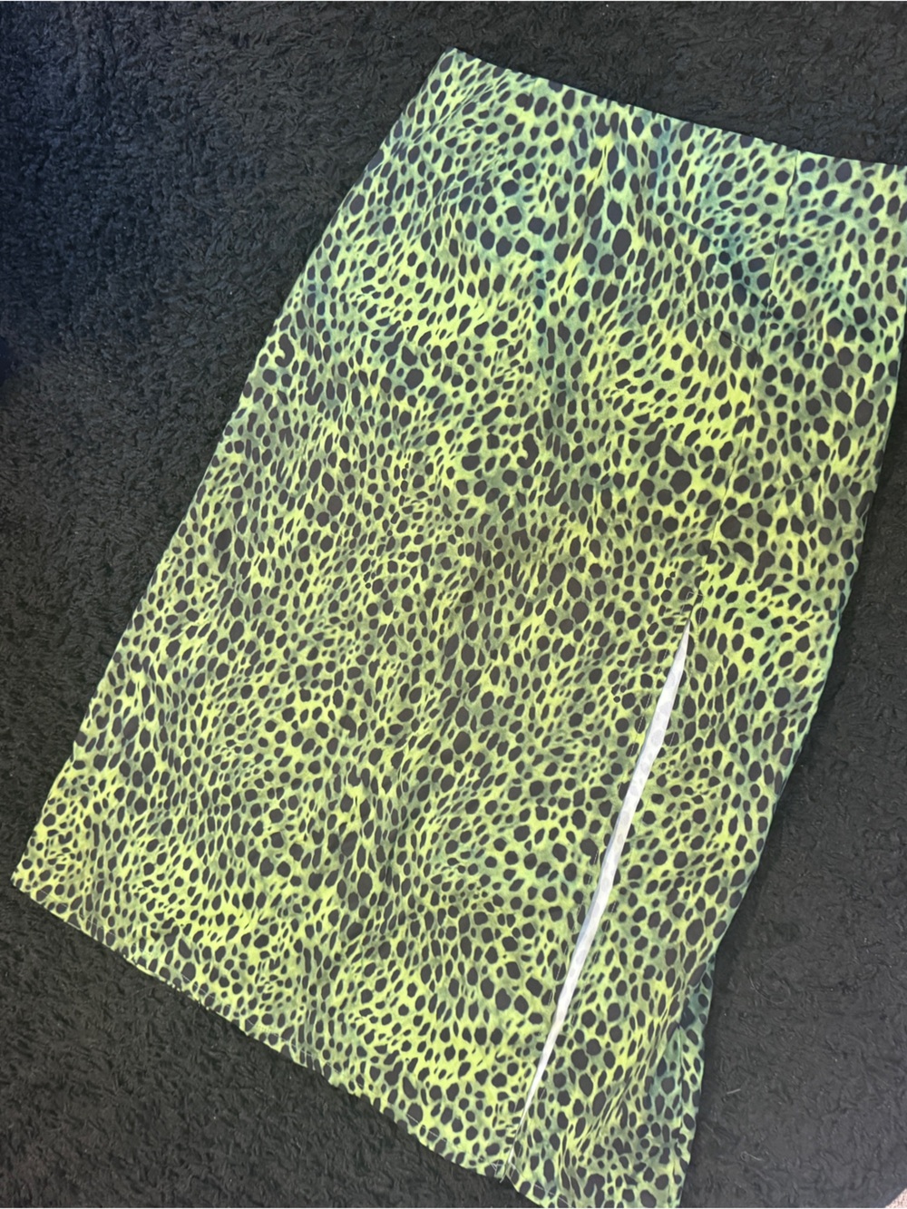 Neon Lime Green Animal Leopard Print Skirt